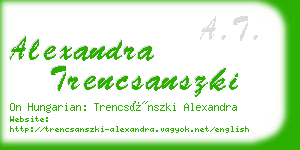 alexandra trencsanszki business card